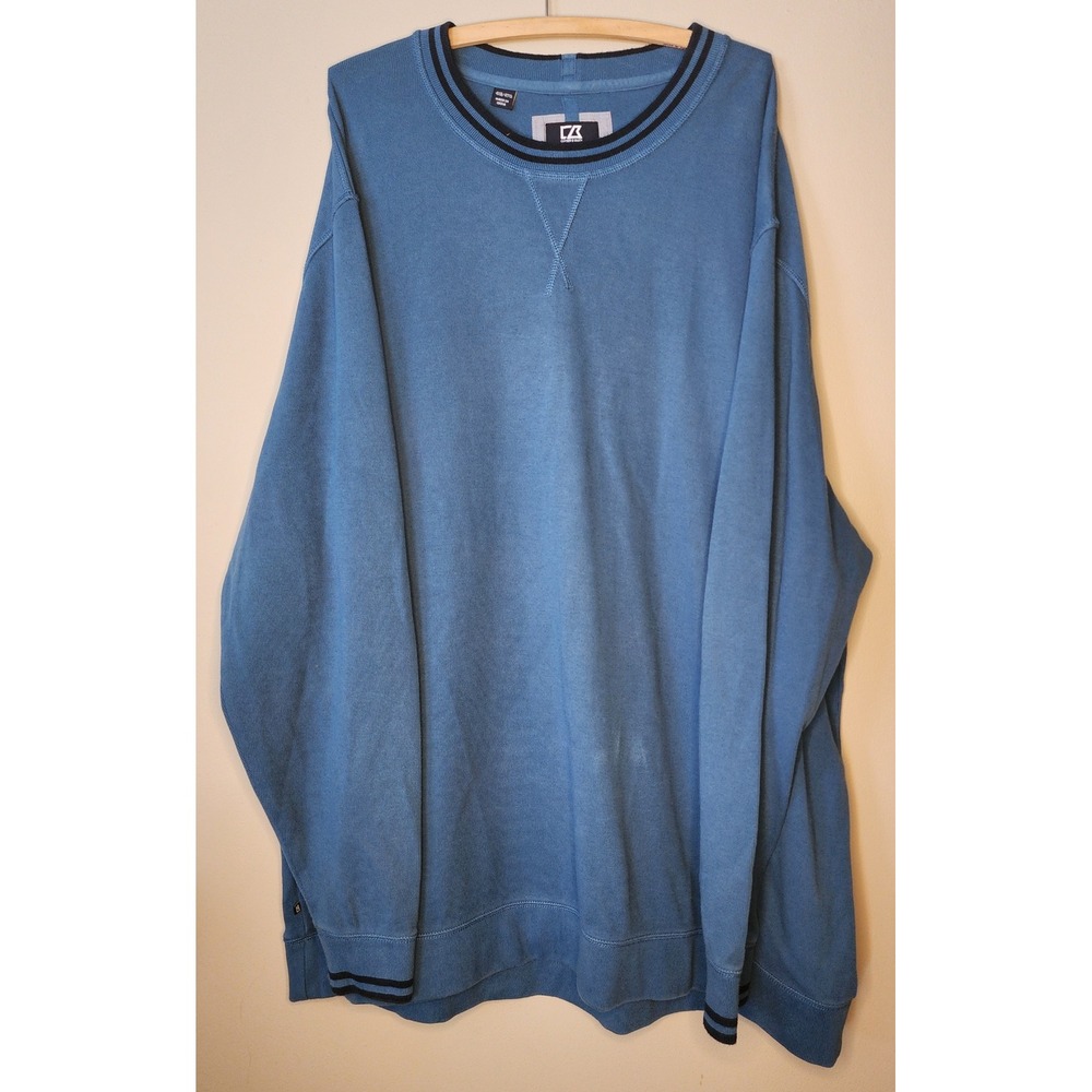 Cutter & Buck Sweatshirt Mens 4XB Blue Big & Tall Crewneck BCK01031